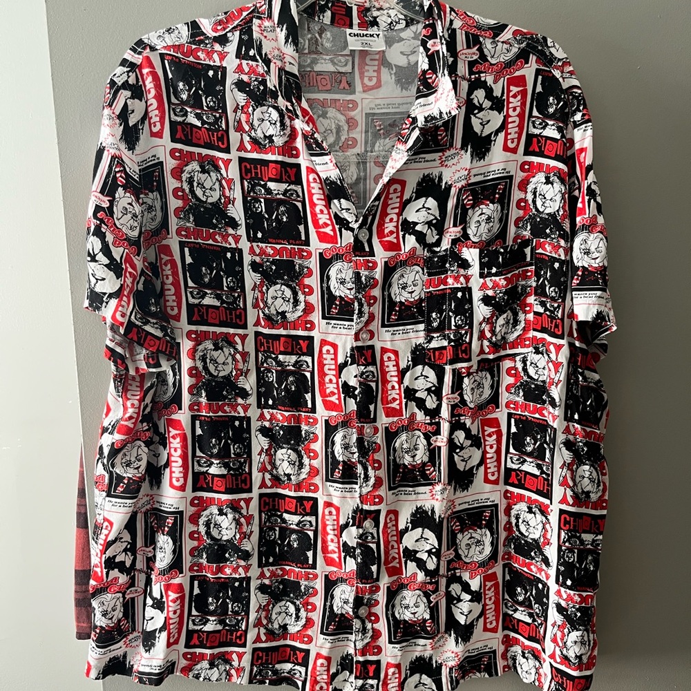 Graphic Men's Shirt - Black, Red, White